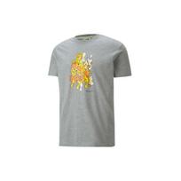 Puma X Britto Fun Print Sports Crew Neck Short Sleeve T-Shirt Men Tops Grey 532234-04 S