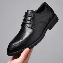 Autumn Men's Shoes Spring Business Formal Dress Leather Shoes Men's Single Shoes Men's Men's Genuine Leather British Style Groom Wedding Shoes 38