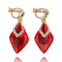 7 Colors High -Grade Rhinestone Crystal Tear Drop Shape Clip On Earrings No Pierced For Women Wedding Luxury No Hole Earrings