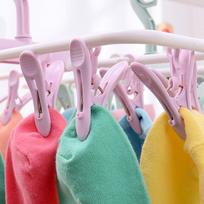 12 Clip Folding Drying Rack Underwear Socks Clip Multi-functional Clothes Rack žalia