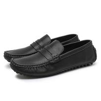 Fashion Men's Versatile loafer Comfortable flat bottom anti slip work Daily driving Outdoor leisure business walking men's leather shoes 39 juoda