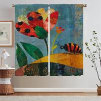 Illustrator Eric Carle Blackout Curtains for Living Room Bedroom Curtains 2 Pieces Kitchen Curtain Tiebacks Tulle in Kitchen W50xH70cmx2pcs-CL red