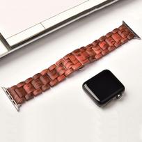 Tikra medinė apyrankė Apple Watch laikrodžiui - Metalinis jungiklis Drugelio užsegimas Patvari asmeniška apyrankė iWatch S10/9/8/7/6/5/4/3/2/1/SE/Ultra/U2 38/40/41MM S1-9