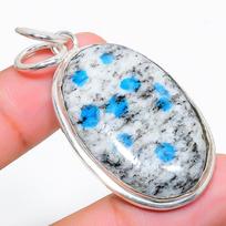 Natural K2 Blue Azurite Gemstone 925 Sterling Silver Gift Pendant 2.05  F7z15