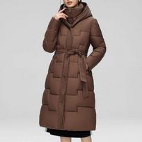 Autumn Winter Women Outdoors Parkas Korean Fashion Solid Hooded Pockets Zipper Belt Corset Slim Thicken Cardigan Loog Coats Tops L ruda