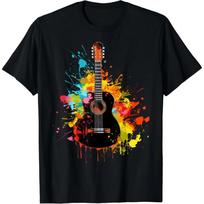 Acoustic Guitar Musicians and Acoustic Guitar Lovers T-Shirt Music Lovers Unisex Summer Soft Tops Graphic T Shirts Men Women S juoda