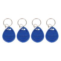 100 Pcs Blue Keychains RFID Proximity Card Key for Access Control(ID Card)