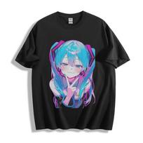 Hatsune Miku Neon Wink T-Shirt - Vibrant Anime Glow Unisex Tee 4XL
