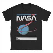 NASA Astronautas Kosmose Marškinėliai Vyriški Medvilniniai Viršutiniai Drabužiai Su Spaudiniais Apvalia Kaklo Iškirpte Trumpomis Rankovėmis S