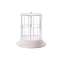 4-Layer Hair Accessory Organizer Transparent Rotating Powder Puff Box Dust-proof Cosmetic Storage Rack Girls' Jewelry Storage
