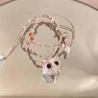 Dopamine big-eyed cat gravel woven bracelet women's sweet seaside vacation bracelet summer niche design jewelry