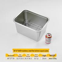 304 Stainless Steel Square Food Pan with Drainer