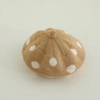 New Autumn Winter Baby Beret Dot Boys and Girls Knitted Hat Outdoor Warm Crochet Beanies Cap Outdoor Fashion Kids Hat Head Cover 48-50cm(1-3 years)