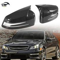 Blizgios juodos jautienos ragų formos galinio vaizdo veidrodėlio apdangalas 2007–2014 m. Mercedes C klasės W204/W176/W212. Gloss Black