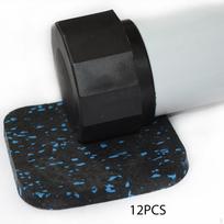 12 Pieces Treadmill Mat Anti Vibration Multifunctional Rubber Pad Exercise Equipment for black and blue