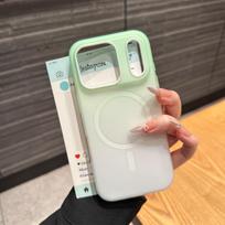 Luxury 2 in 1 Candy Magsafe Wireless Charge Phone Case For iPhone 11 12 13 14 15 16 Pro Max 17 Air Magnetic Bumper Cases Cover iPhone 14 žalia
