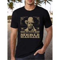 European sizes Men'S Merle Haggard Graphic T-Shirt - Black  Crew Neck Short Sleeve Top , Casual Loose Fit for Summer S juoda