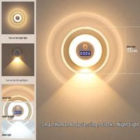 NuFeng Rechargeable Smart LED Wall Lamp with Clock