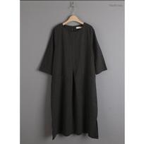 Medvilninė ir lininė laisva moteriška suknelė kasdienai one size juoda