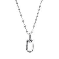 Pandora Openable Large Chain Ring Necklace Simple Chain 925 Silver Cubic Zirconia Women necklace 394086CO1 Box
