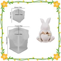 Top Quality 2026New Heart Gesture Rabbit & Egg Candle Cup Resin Silicone Mold Set for DIY Plaster, Resin, Clay and Cement Crafts