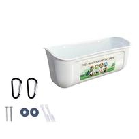 1PC Duck Feeder Trough With Clips Goat Duck Waterer Bucket Poultry Feeding Container Livestock Fence Trough No Waste Feeding