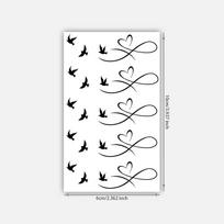 Infinite Symbol Love Bird Tattoo Sticker, Waterproof And Long-Lasting, Gentle Shoulder And Neck Model, Simulated Tattoo Sticker. 6*10