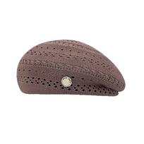 Japanese Style Hollowed Out Beret Hat Fashionable Crochet Knitted Cap  Women/Girls