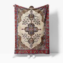 Persian Silk Rug Vintage Handmade Bed Carpet Decorative Throw Blanket Decorative Rug Home Textile 75x90cm