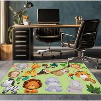 Cute Jungle Animal Print Crystal Velvet Rug for Kids Room Play Area Soft Non Slip Floor Mat Baby Safety Carpet Nursery Decor 50x 80cm