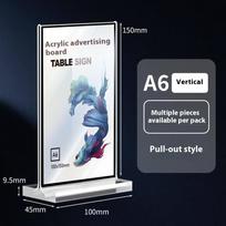 1PCS Acrylic Sign Holder A4/A5/A6 Desk Display Stand Price Label Display Rack Menu Stand Holder Restaurant