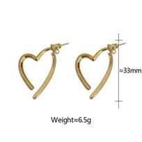New Simple Fashion Love Heart Drop Earrings For Women Girls Gold Silver Color Smooth Metal Earrings Dangle Wedding Jewelry Gift