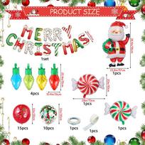 Christmas Balloon Set Colorful Banner Home Decor Party Balloons Holiday Decorations For Wall Door Tree Patio Indoor Living Room 1 set raudona