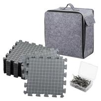 Foam Knitting Board with Creative Grid Print Blocking Mat for Knitting Tool Set and Beginner Craft Kit
