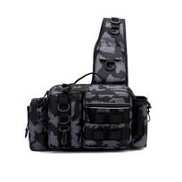 Fishing Tackle Backpack Fishing Fanny Pack Crossbody Bag Fishing Tackle Box Organizer with Rod & Gear Holder, Ideal for Fishing