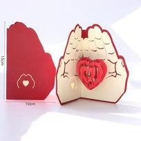 Happy Valentines Day 3D Pop-Up Valentine's Day Cards Love Forever Handwriting Pop UP Greeting Cards Handmade Blessing