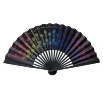 Gift 23 Cm Kung Fu Fan Large Gradient Colorful Folding Hand Fan Reflective Foldable Popping Fan Tai Chi