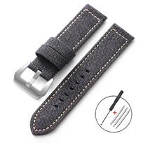 20mm 22mm 24mm Drobės Nailono Odinės Laikrodžio Dirželiai Patvarus Džinsinis Apyrankės Dirželis Panerai Universalus Vyriškas Moteriškas Riešo Dirželis 20mm