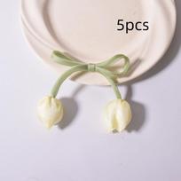 5Pcs Elegant DIY Tulip Lace-up Straps Ornaments Baking Decoration Curtains Tie Rope Sweet Hair Cord Accessories Hair Decoration smėlis