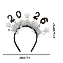 2026 Happy New Year Headbands Glitter Tinsel Star Hair Hoops Party Favors Household Holiday Hair decor Accessories