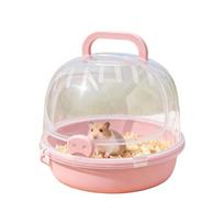 Large Space Portable Hamster Cage Transparent Breathable Travel Hamster Carrier Safety Lock Handheld Small Pet Carrying Box