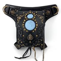 New Style Fanny Pack Outdoor Motorcycle Punk Rivet Steampunk Waist Leg Bag Vintage Crossbody Bag Purse Medieval Pouch