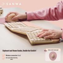 SANWA Ergonomic Keyboard and Mouse Pad Set