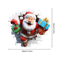 Christmas Creative Wall Sticker 3D Effect Peel and Stick Funny Christmas Cartoon Decals Winter Holiday Home Decor Stickers
