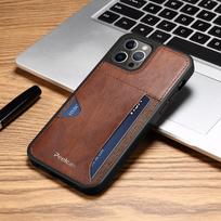 Leather Case for iPhone 14 Pro Max 13 Pro 11 12 Drop Protection Card Holder Anti-knock Cell Phone Bag for Iphone 14 Plus for iphone14 pro max tamsiai ruda spalva