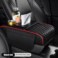 High-end Car Center Console Armrest Cushion ,With Tissue Box 2 Cup Holder PU Leather Armrest Box Pad Portable Car Amrest Pillow