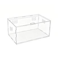 Transparent Acrylic Terrarium Secure Lock Reptile Enclosure For Small Lizards Geckos Spiders Pet Habitat Ecological Box