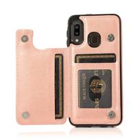 Suitable for Samsung Galaxy A10 A10E A20 A20E A20S A30S A40 A50S A70S Case with Card Holder, Flower Magnetic Buttons Wallet Case For Galaxy A10S