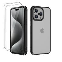 For iPhone 16 15 14 13 12 Pro Max Case, [Not-Yellowing] with 2X Screen Protector, Drop Protection Shockproof Protective Cases for iPhone 12&Only Case juoda