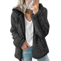 Women Teddy Bear Coat Soft Warm Cardigan Fleece Fur Hooded Fluffy Jacket Tops Winter S juoda